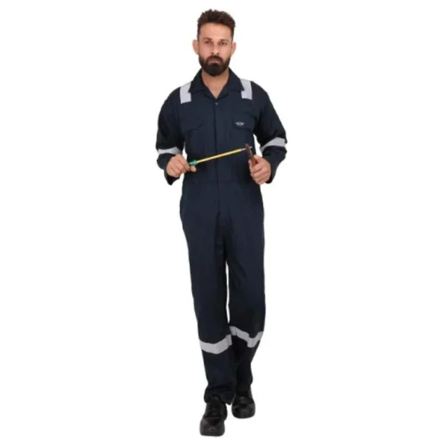 Club Twenty One Workwear Dubai Cotton Navy Blue Safety Coverall with Reflective Tape, 2006 - Image 3