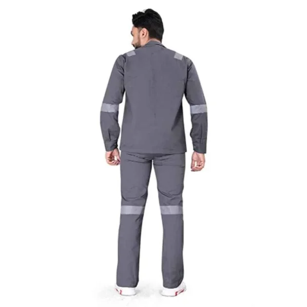 Arevanz 240 GSM Cotton Regular Fit Grey Safety Coverall - Image 3