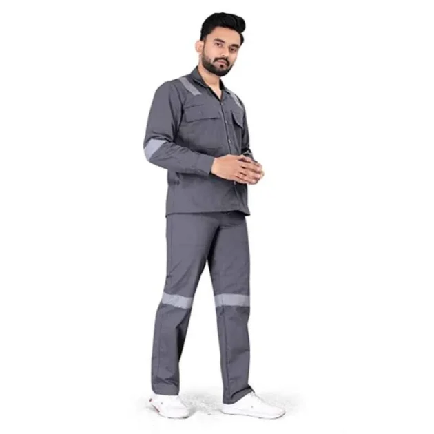 Arevanz 240 GSM Cotton Regular Fit Grey Safety Coverall - Image 4