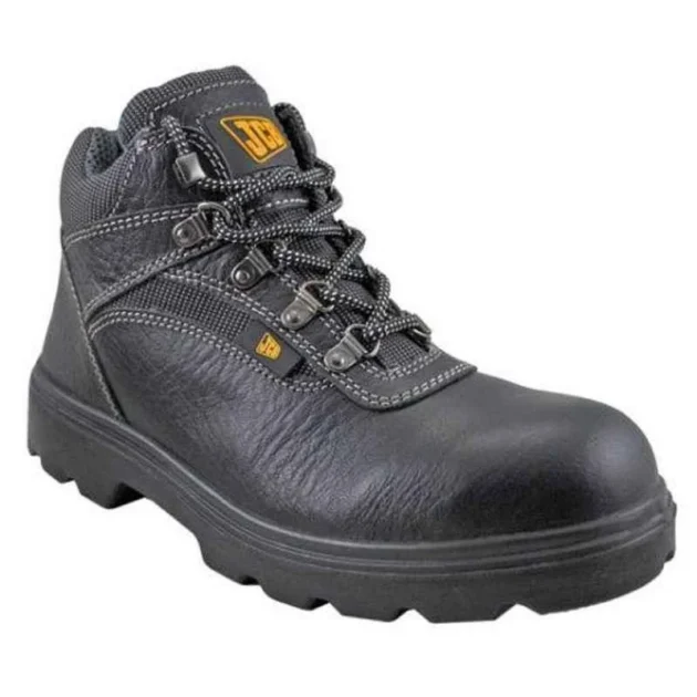 JCB Excavator Black Steel Toe Work Safety Shoes