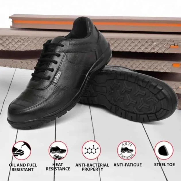 Stonix Leather TPR Sole Steel Toe Black Safety Shoes, GOLA-TRP-07 - Image 5