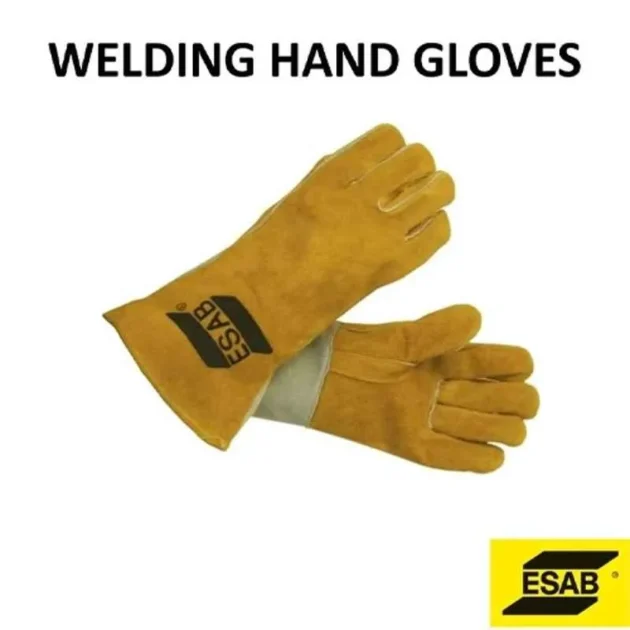 ESAB Yellow Split Leather Welding Hand Gloves - Image 2