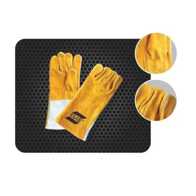 ESAB Yellow Split Leather Welding Hand Gloves - Image 5