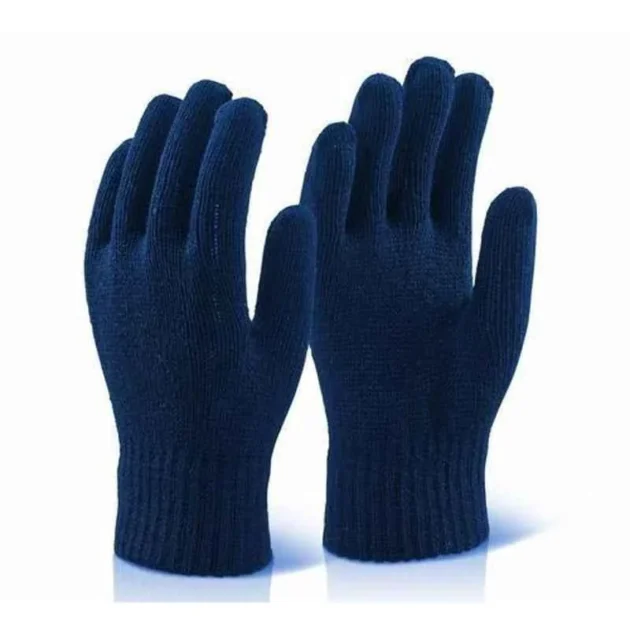 Shree Rang 50g Blue Cotton Knitted Gloves, KH17 (Free Size)
