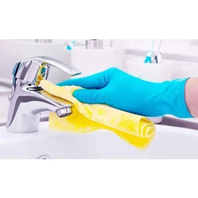 SSWW 10-inch Blue Rubber Safety Hand Gloves (Pack of 2) - Image 2