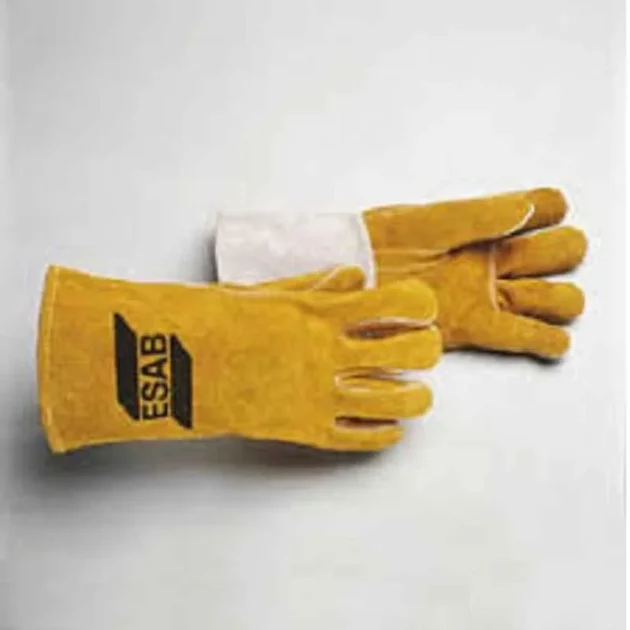 ESAB Yellow Split Leather Welding Hand Gloves - Image 4