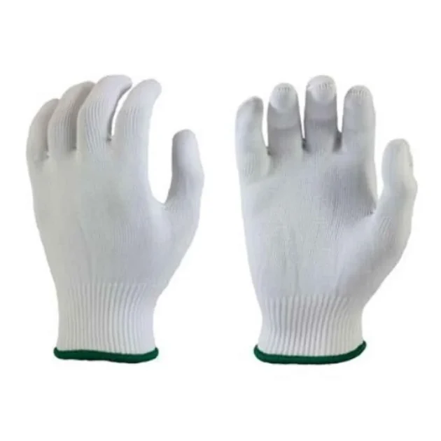 Mastership 10-inch Nylon White Safety Hand Gloves (Pack of 12)