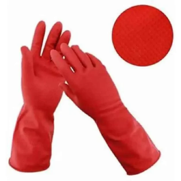 Stylera 10-inch Red Rubber Safety Hand Gloves (Pack of 2) - Image 2