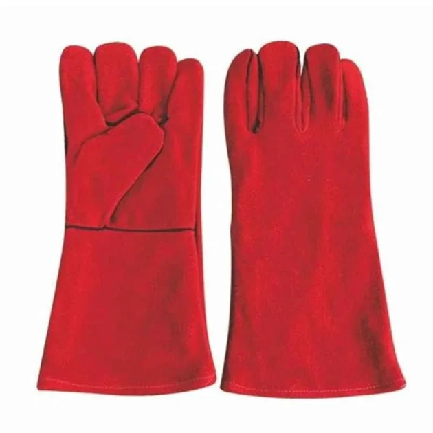 SSWW Red Leather Soft Welding Plain Hand Gloves