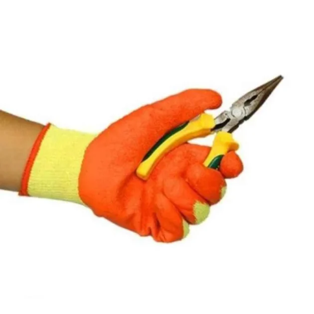 Sia Nylon Orange & Yellow Cut Resistant Hand Safety Gloves (Free Size) - Image 2