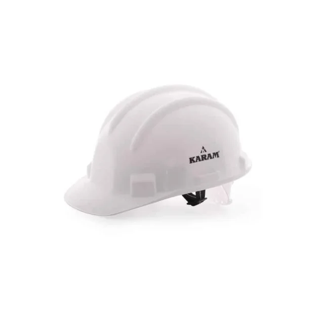 Karam Plastic White Cradle Nape Type Safety Helmet, PN 501