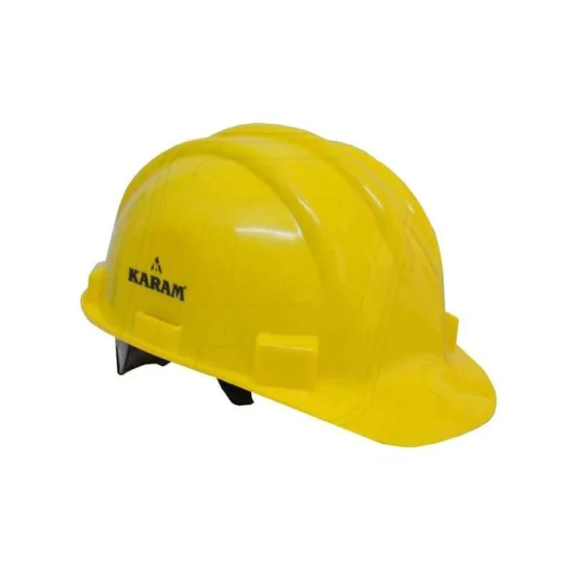 Karam Plastic Yellow Cradle Ratchet Type Safety Helmet, PN 521