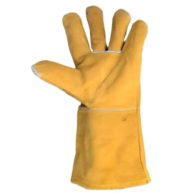 Stockhawkers 10-inch Leather Yellow Welding Safety Gloves - Image 2