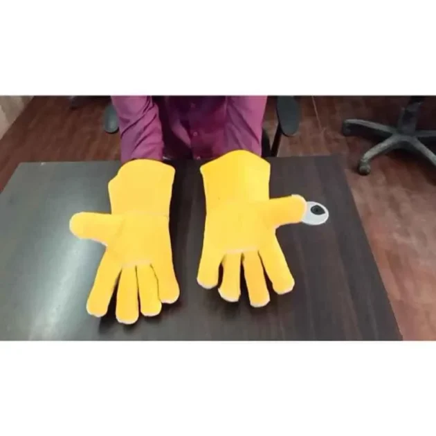 Stockhawkers 10-inch Leather Yellow Welding Safety Gloves - Image 3