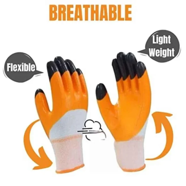 Sia Nitrile Coated Unisex Safety Gloves, SIA-TGR-1 (Free Size) - Image 3