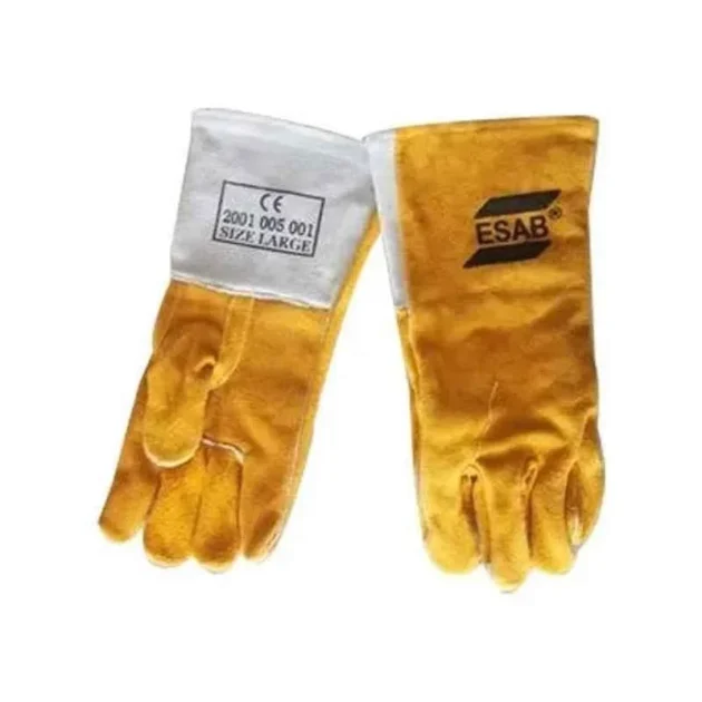 ESAB Yellow Split Leather Welding Hand Gloves - Image 3