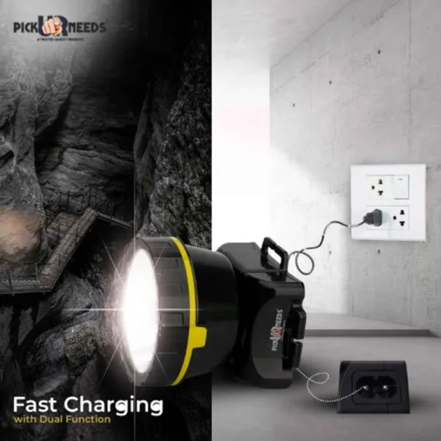 Pick Ur Needs 75W Yellow LED Rechargeable Long Range Torch - Image 4