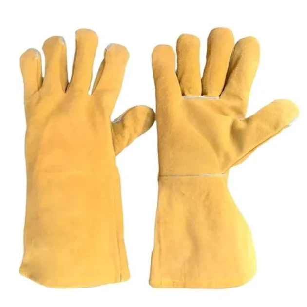 Stockhawkers 10-inch Leather Yellow Welding Safety Gloves