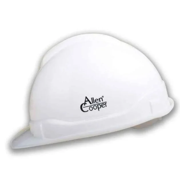 Allen Cooper White Polymer Nape Type Safety Helmet with Ventilation
