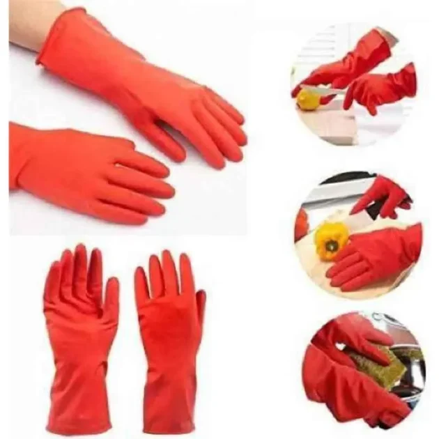 Stylera 10-inch Red Rubber Safety Hand Gloves (Pack of 2) - Image 5